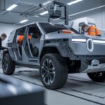 Un châssis de voiture électrique imprimé en 3D dans un atelier
