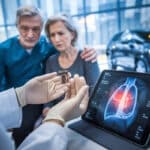 Un implant 3D présenté en service d’oncologie, près d’imagerie médicale
